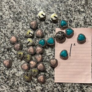 Buttons Heart-Shaped Pink and Turquoise Set